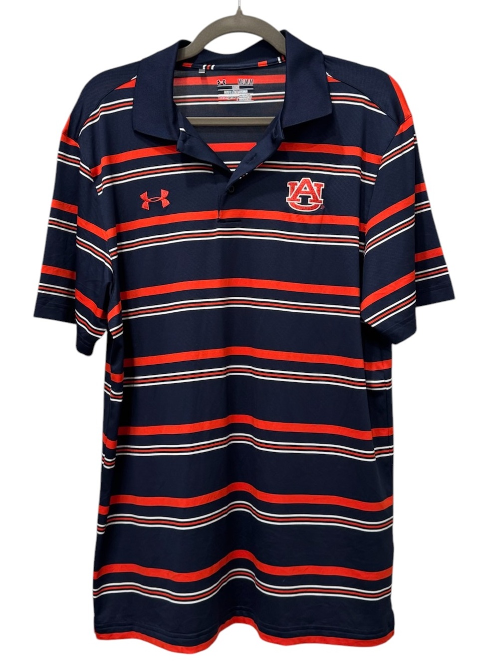 Under Armour Auburn Tigers HeatGear Striped Performance Polo Shirt Men’s Medium